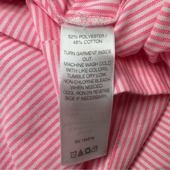 Vineyard Vines Girl’s Pink Seersucker Trimmed Tunic. Size: M (8-10). Pink. - Picture 8 of 8